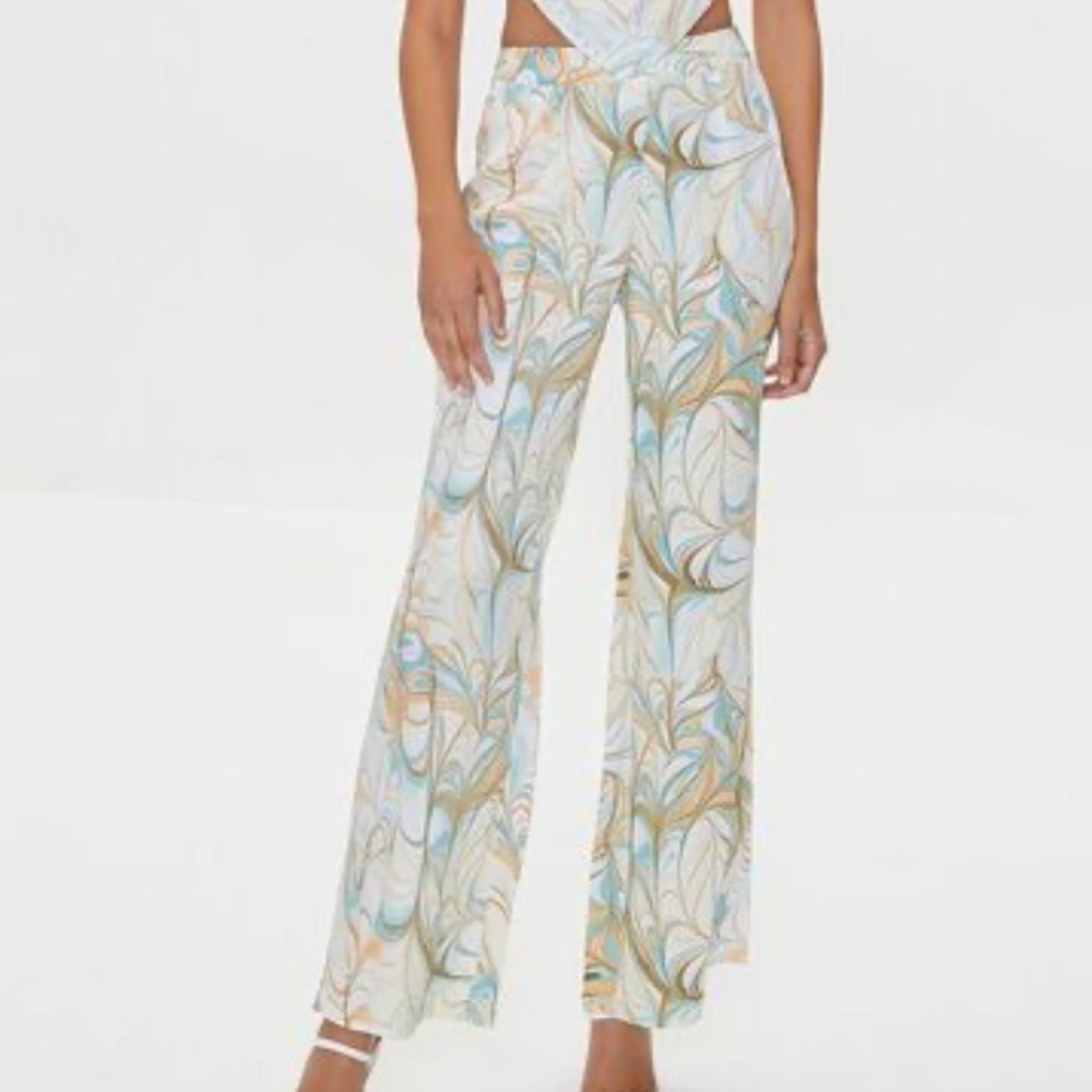 Forever 21 abstract wide-leg pants l